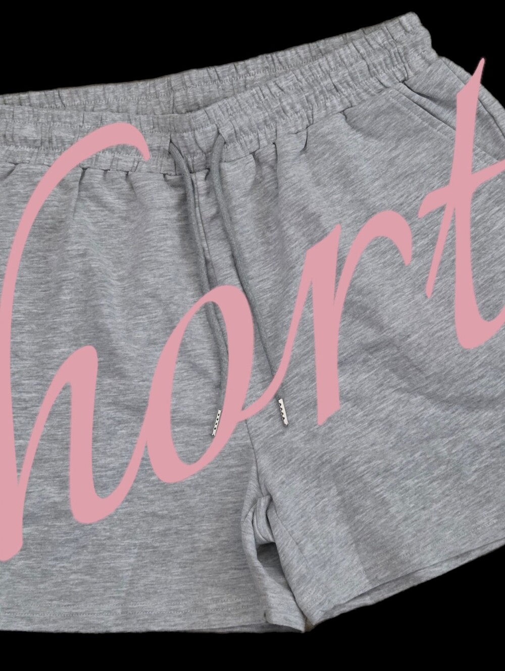 Grey Athletic Shorts with Drawstring Waist Men L